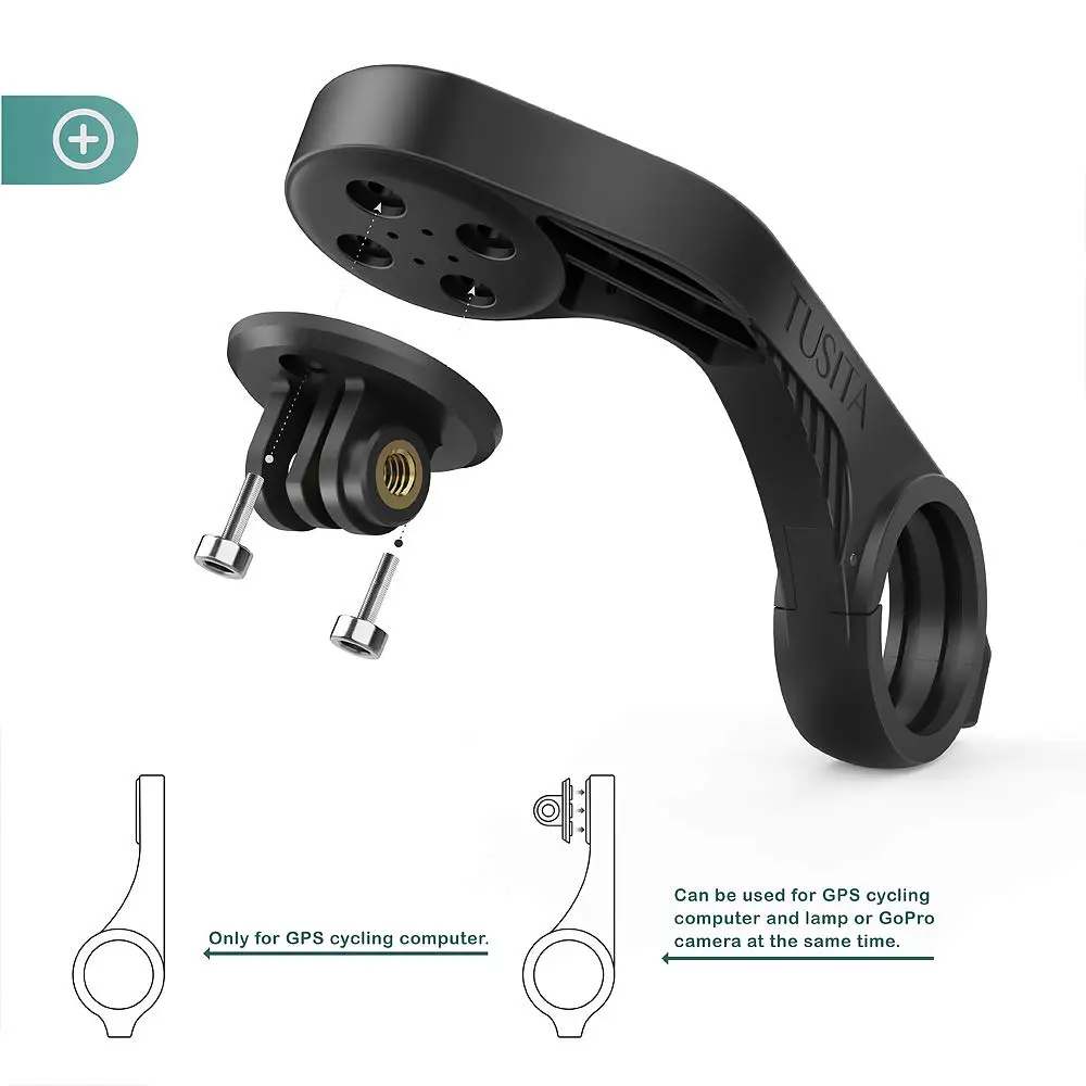 TUSITA Out Front Mount Compatible with Garmin Edge GPS Bike Computer 25.4mm 31.8mm | Secure Handlebar Mount - view 2