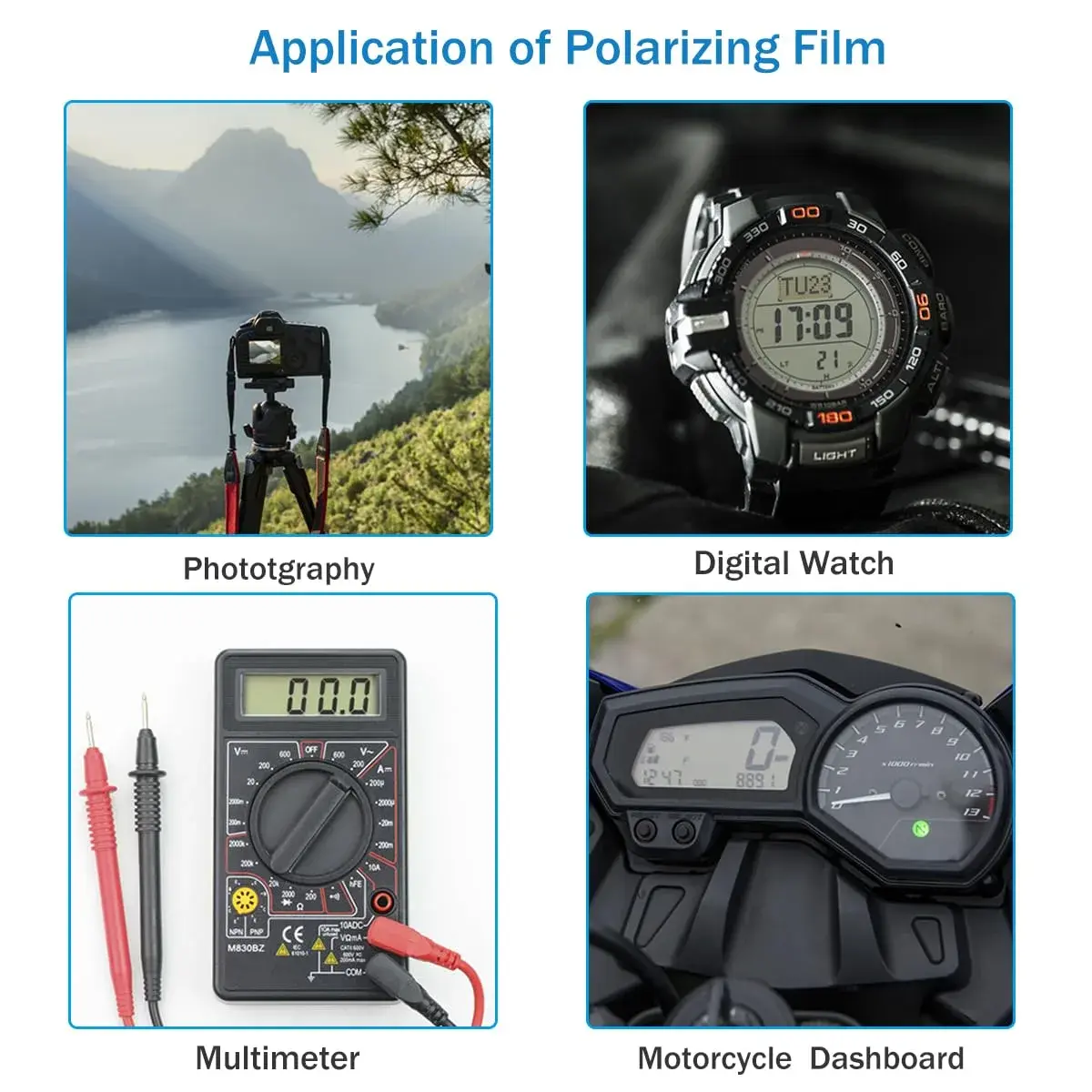 RENIAN Polarized Film Sheets 21cm x 15cm (8.3in x 5.9in) | Linear Polarizer for Photography & Education - view 4