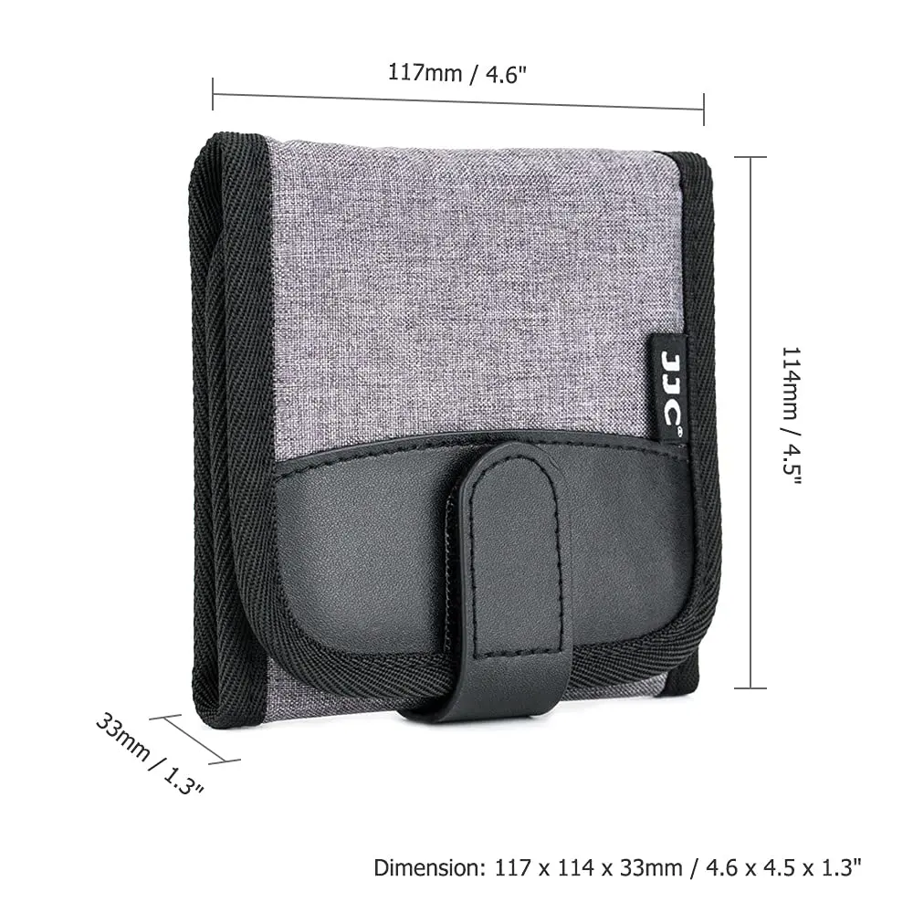 JJC 3-Pocket Lens Filter Pouch Case, Wallet for Circular Filters up to 82mm | Durable Polyester & Neoprene - view 8