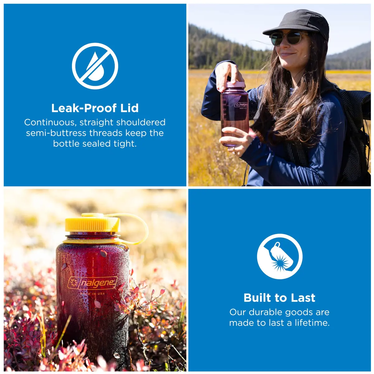 Nalgene Sustain Tritan BPA-Free Water Bottle 32 OZ | Eco-Friendly, Leak-Proof, Wide Mouth - view 2