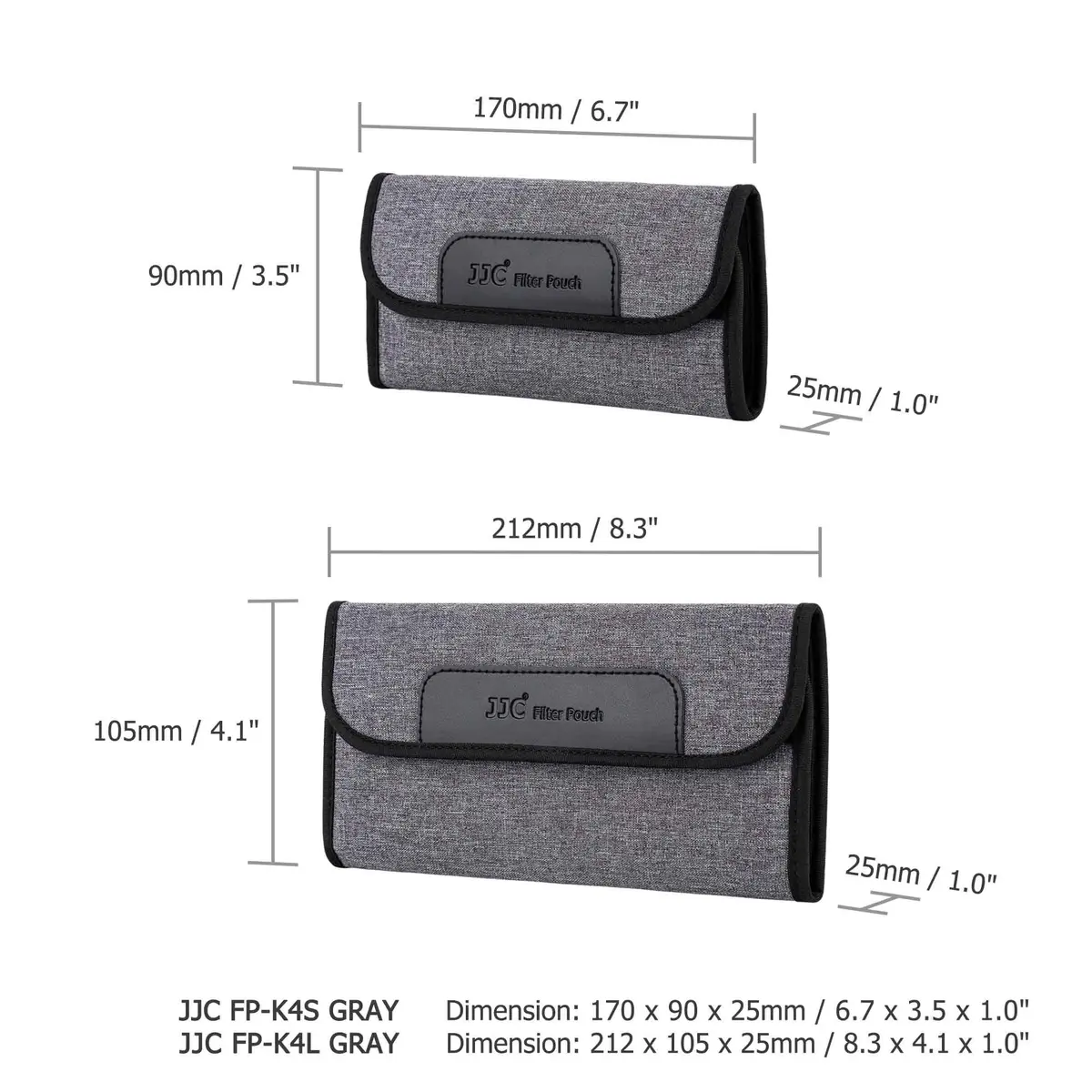 JJC 4-Pocket Lens Filter Pouch Case for Circular Filters up to 82mm | Dustproof, Padded Elastic Interior - view 7