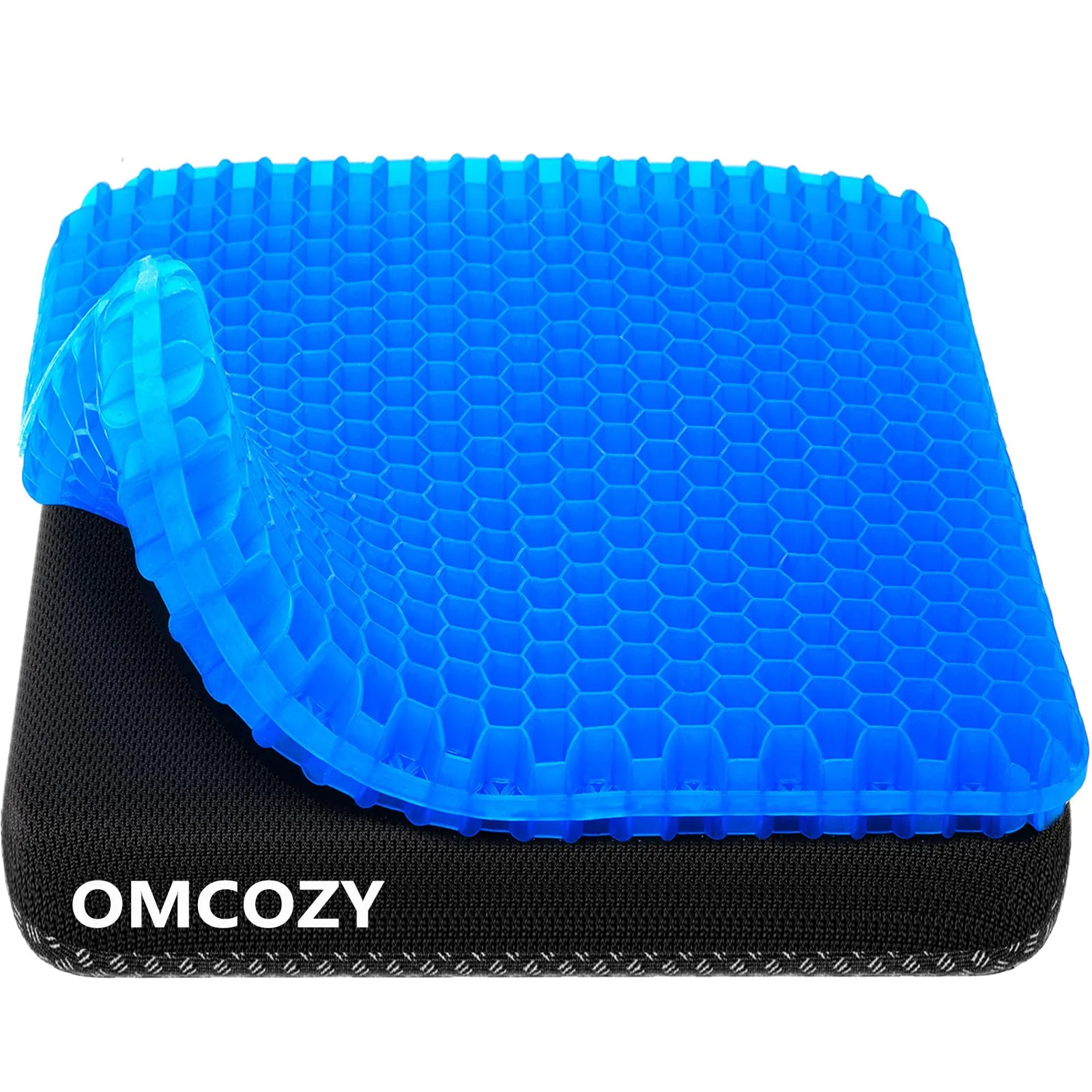 OMCOZY Gel Seat Cushion Large Thick Breathable Honeycomb Design | Pressure Point Relief for Office Chairs - main product image
