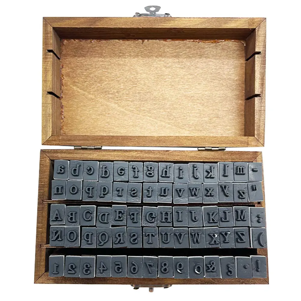 OJYUDD 70Pcs Wooden Rubber Alphabet Letter Number Stamps | DIY Craft & Scrapbooking Supplies - view 3