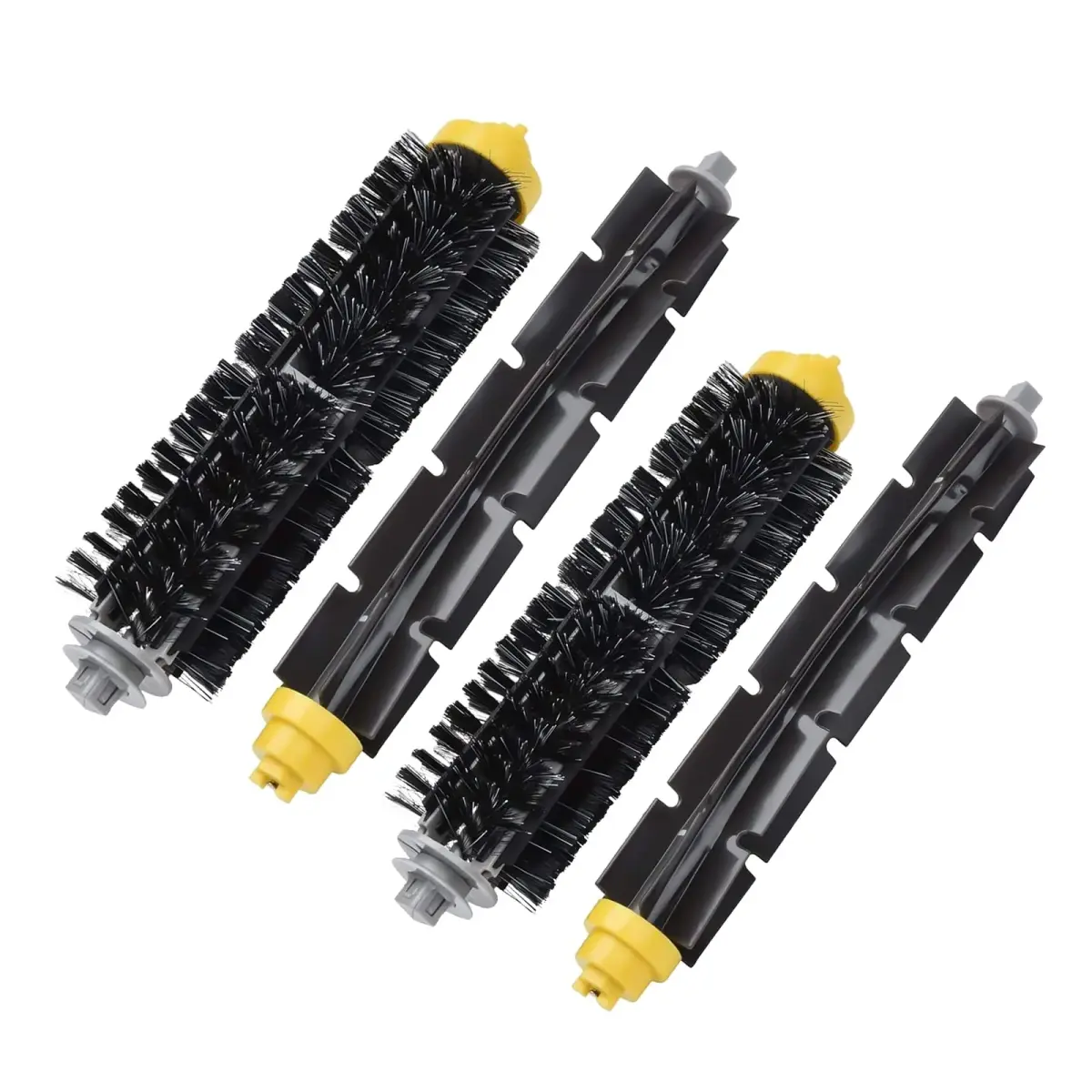 Garbage fighter Replacement Bristle and Flexible Beater Brush Kit for iRobot Roomba 600 Series (2 Pairs, Rubber/Nylon) - main product image