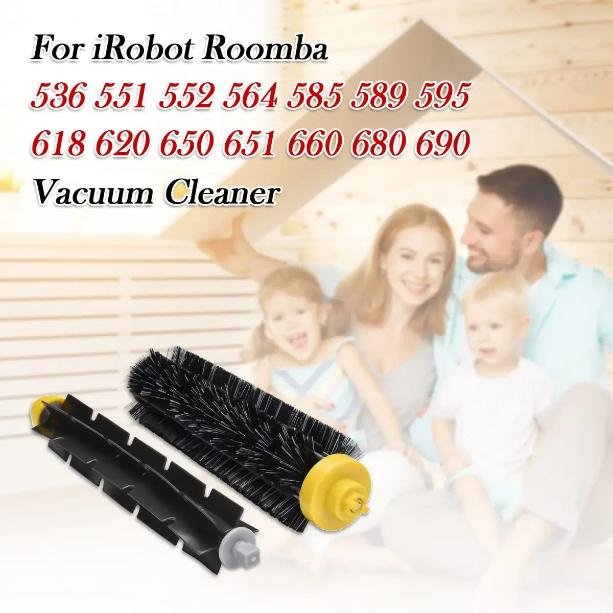 Garbage fighter Replacement Bristle and Flexible Beater Brush Kit for iRobot Roomba 600 Series (2 Pairs, Rubber/Nylon) - view 4