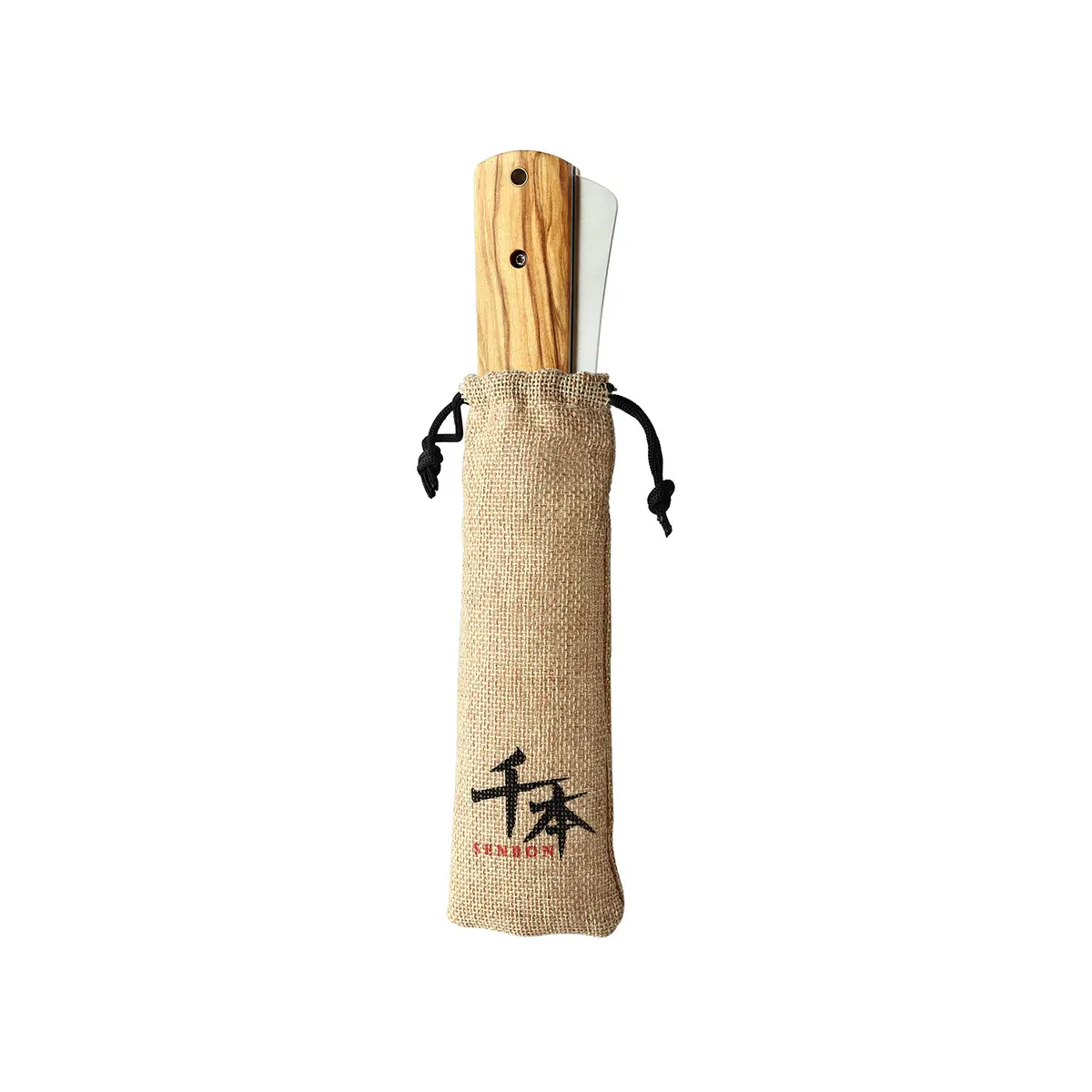 SENBON 440A Stainless Steel Pocket Folding Bread Knife 23cm (9in) | Serrated Blade with Olive Wood Handle - view 7