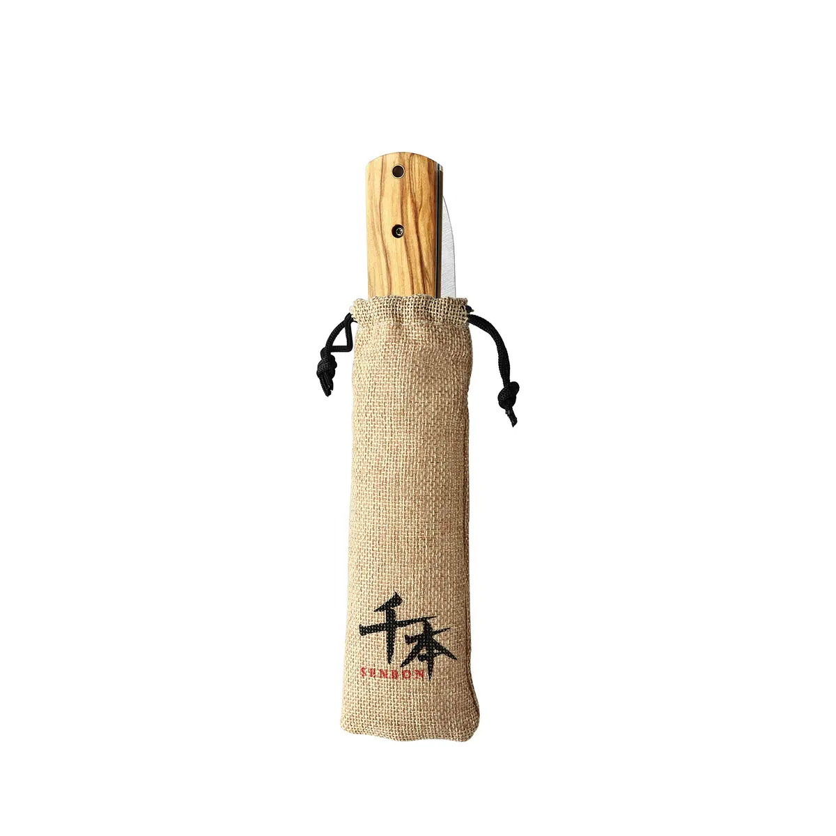 SENBON 440A Stainless Steel Folding Utility Knife 11.8cm (4.6in) Blade | Forged Blade, Olive Wood Handle - view 5