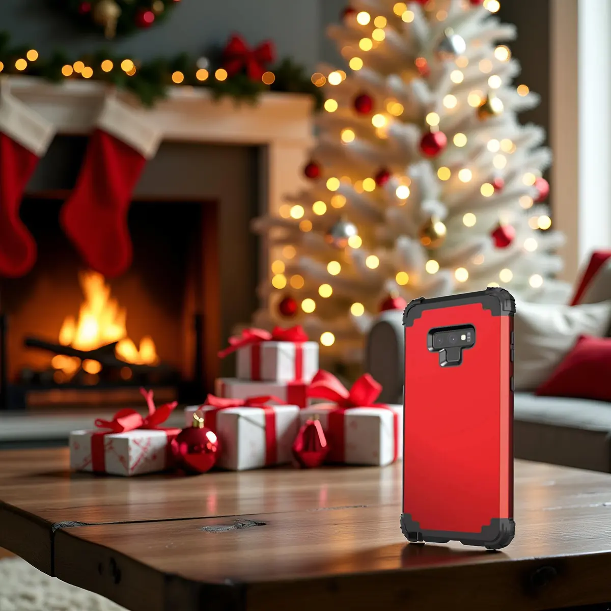 IDweel Galaxy Note 9 Case, 3 in 1 Shockproof Slim Hybrid Heavy Duty Protection, Red - view 5