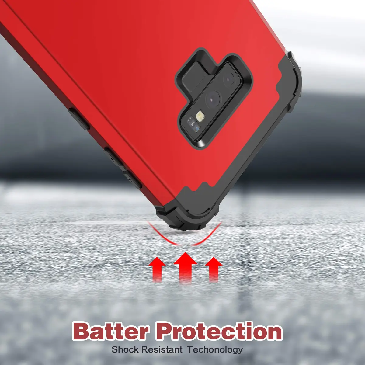 IDweel Galaxy Note 9 Case, 3 in 1 Shockproof Slim Hybrid Heavy Duty Protection, Red - view 6