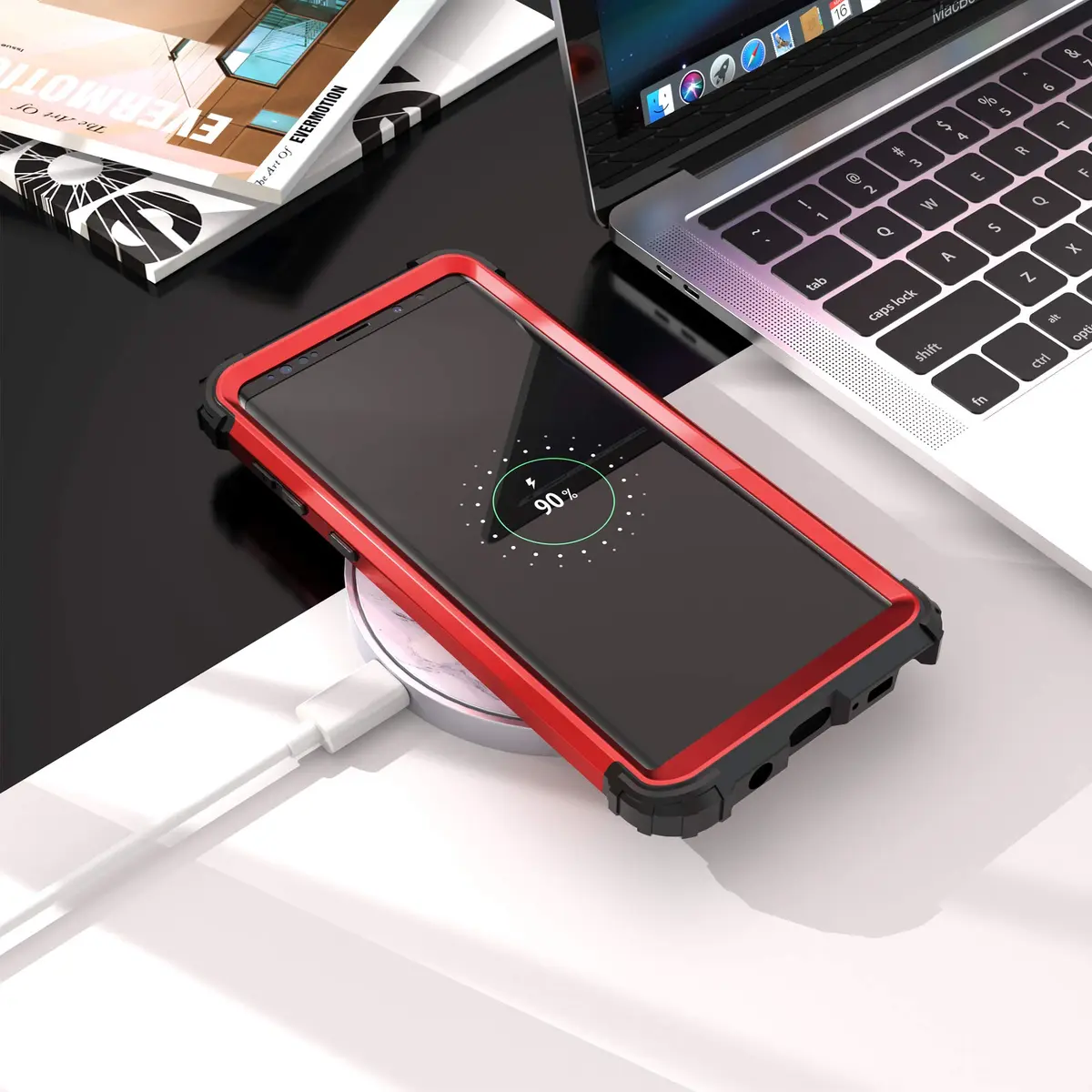 IDweel Galaxy Note 9 Case, 3 in 1 Shockproof Slim Hybrid Heavy Duty Protection, Red - view 9