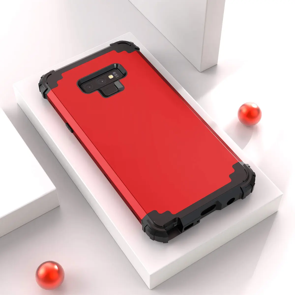 IDweel Galaxy Note 9 Case, 3 in 1 Shockproof Slim Hybrid Heavy Duty Protection, Red - view 2