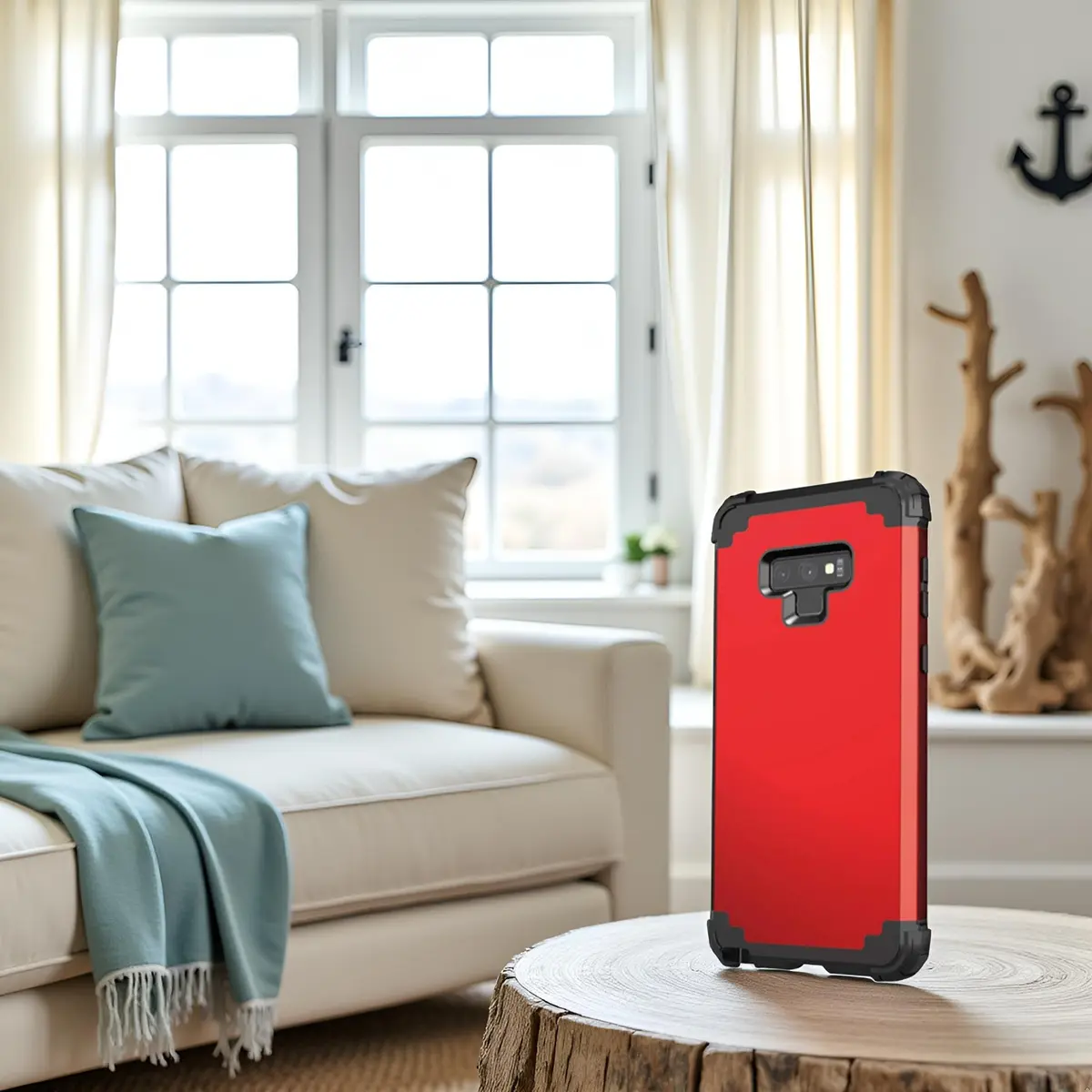 IDweel Galaxy Note 9 Case, 3 in 1 Shockproof Slim Hybrid Heavy Duty Protection, Red - view 3