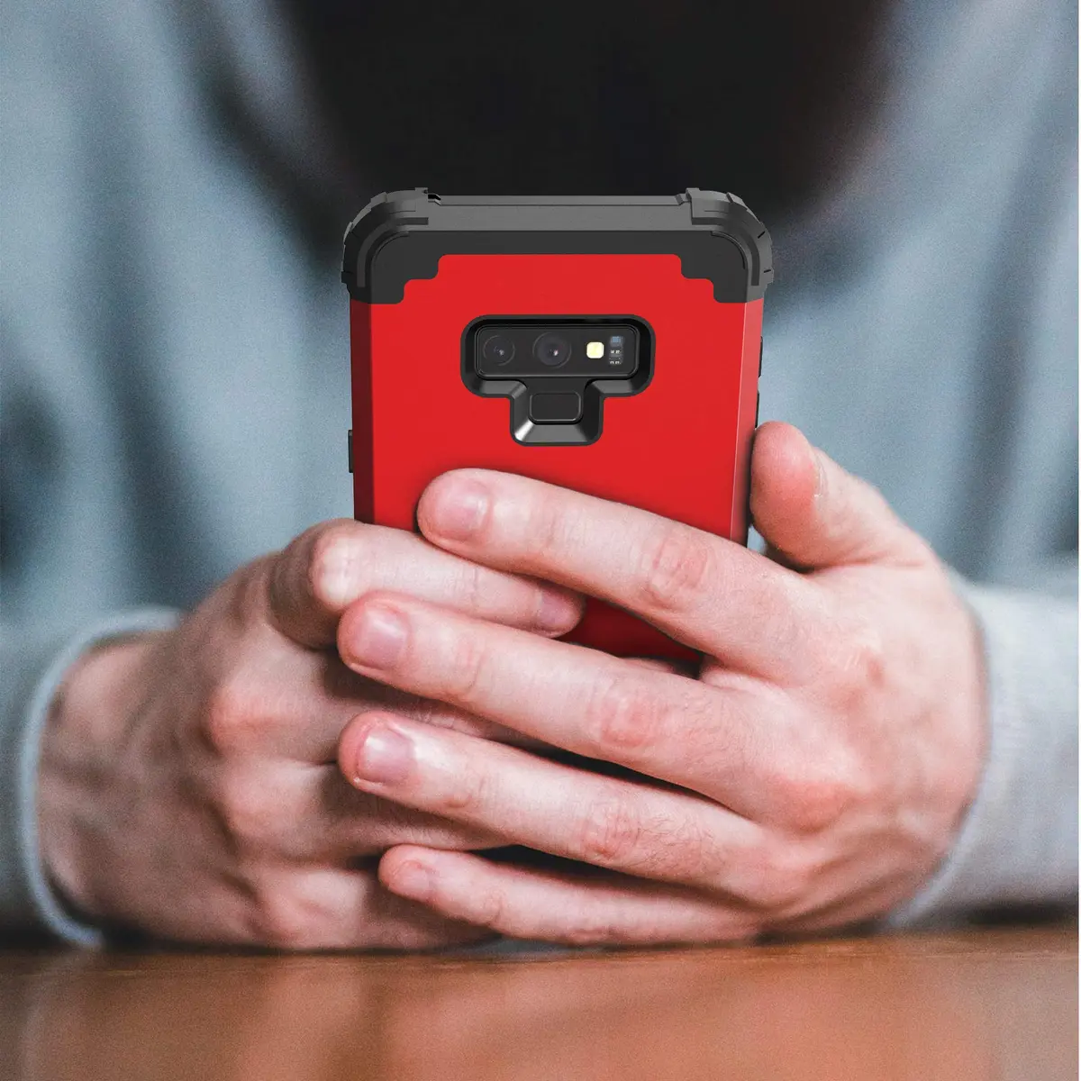 IDweel Galaxy Note 9 Case, 3 in 1 Shockproof Slim Hybrid Heavy Duty Protection, Red - view 4