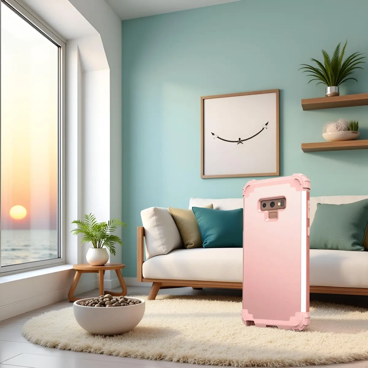IDweel Galaxy Note 9 Case, 3 in 1 Shockproof Slim Hybrid Heavy Duty Protection, Rose Gold - view 5