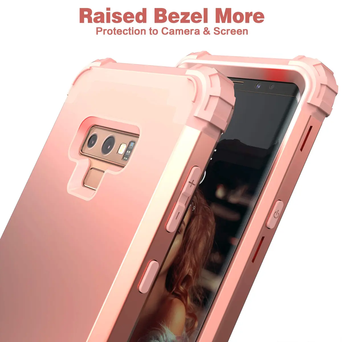 IDweel Galaxy Note 9 Case, 3 in 1 Shockproof Slim Hybrid Heavy Duty Protection, Rose Gold - view 6