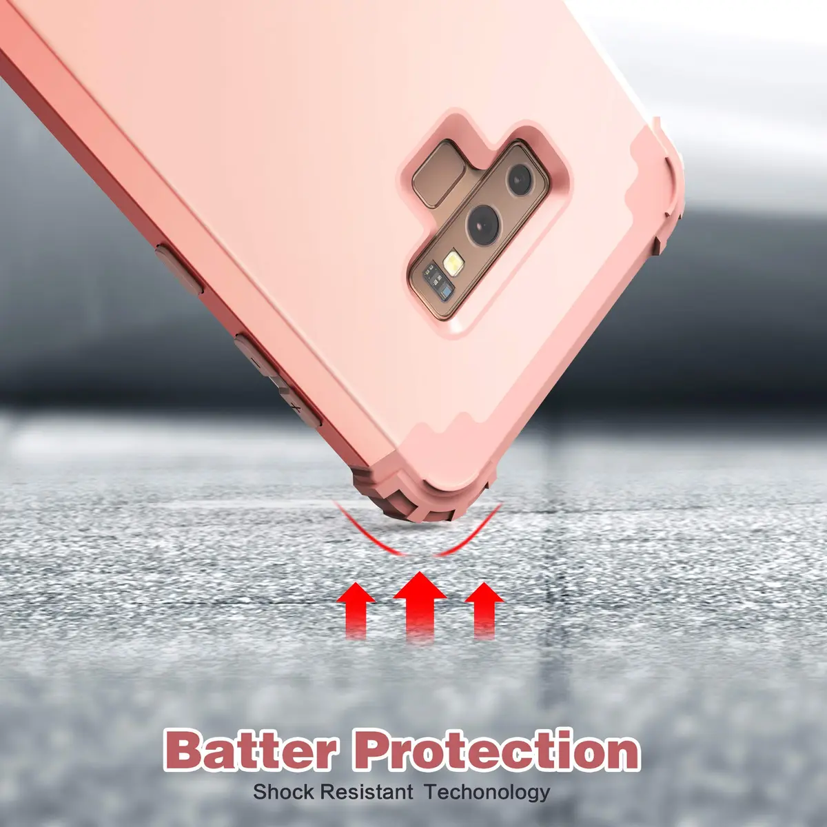 IDweel Galaxy Note 9 Case, 3 in 1 Shockproof Slim Hybrid Heavy Duty Protection, Rose Gold - view 7