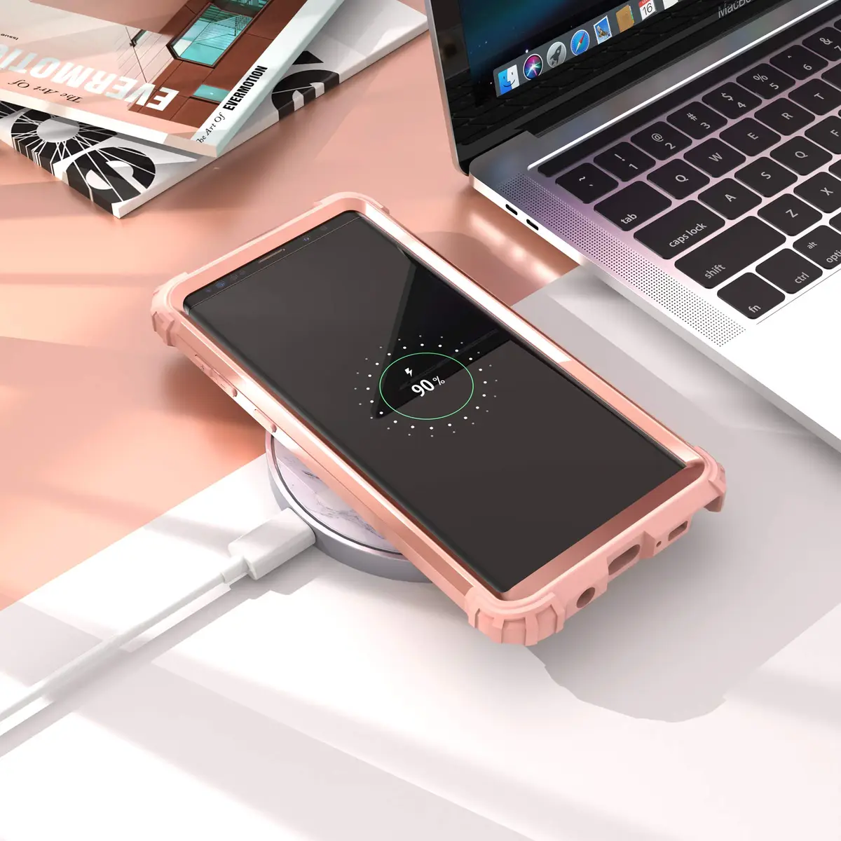 IDweel Galaxy Note 9 Case, 3 in 1 Shockproof Slim Hybrid Heavy Duty Protection, Rose Gold - view 9