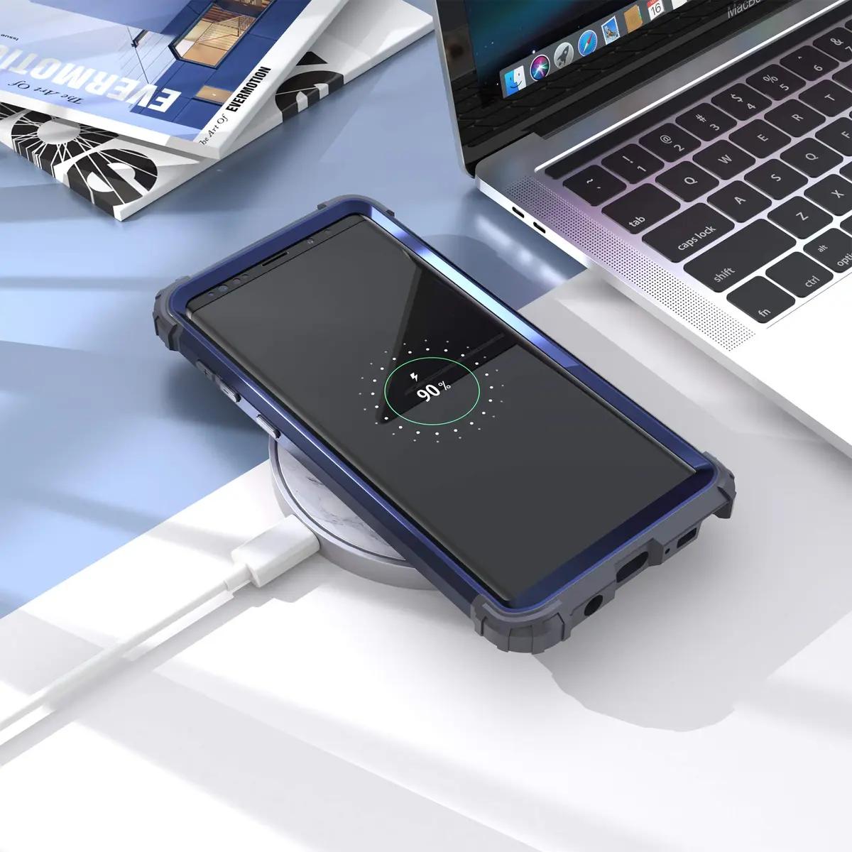 IDweel Galaxy Note 9 Case, Blue | Shockproof 3-in-1 Heavy Duty Protection (110c) - view 9