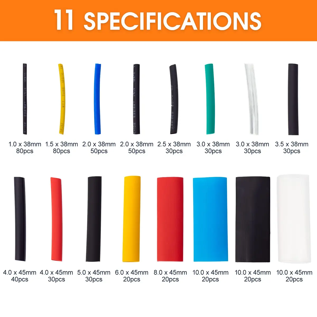 ASHINER Heat Shrink Tubing Kit - 580Pcs EVA Material in 6 Colors and 11 Sizes | Waterproof, Fire-Resistant, Easy to Use - view 3