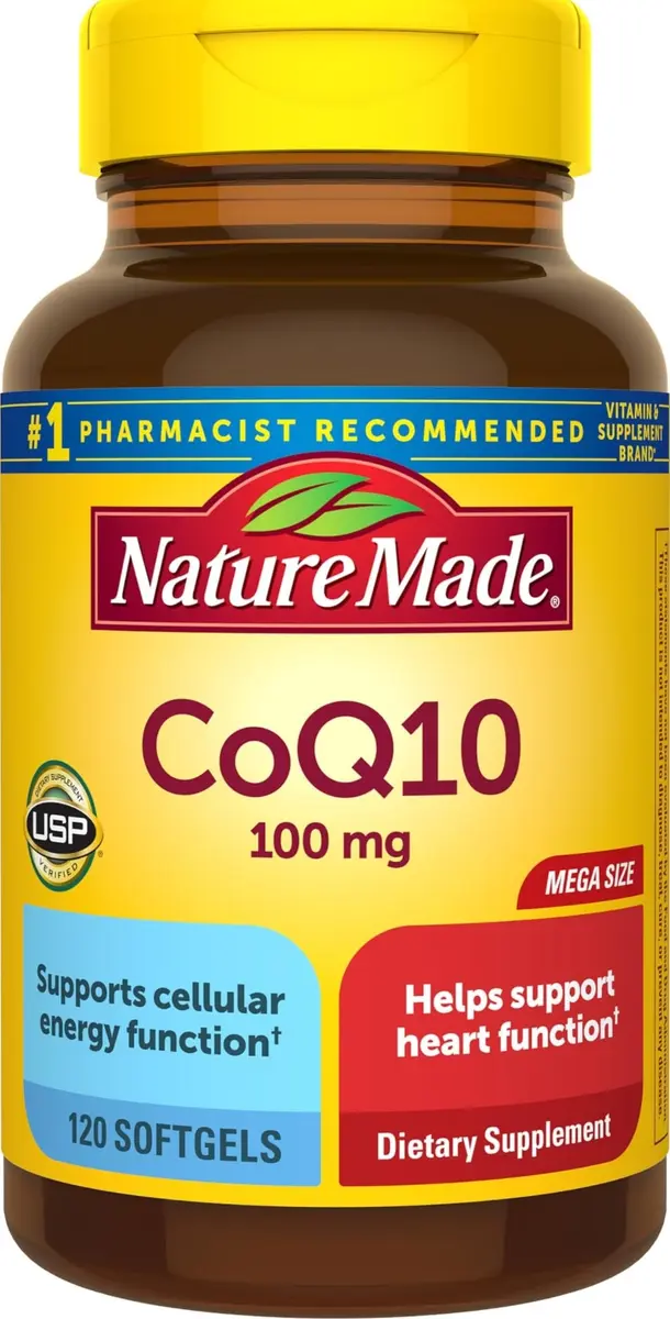 Nature Made CoQ10 100mg Softgels for Heart Health Support, 120 Softgels | USP Verified Antioxidant Supplement - main product image