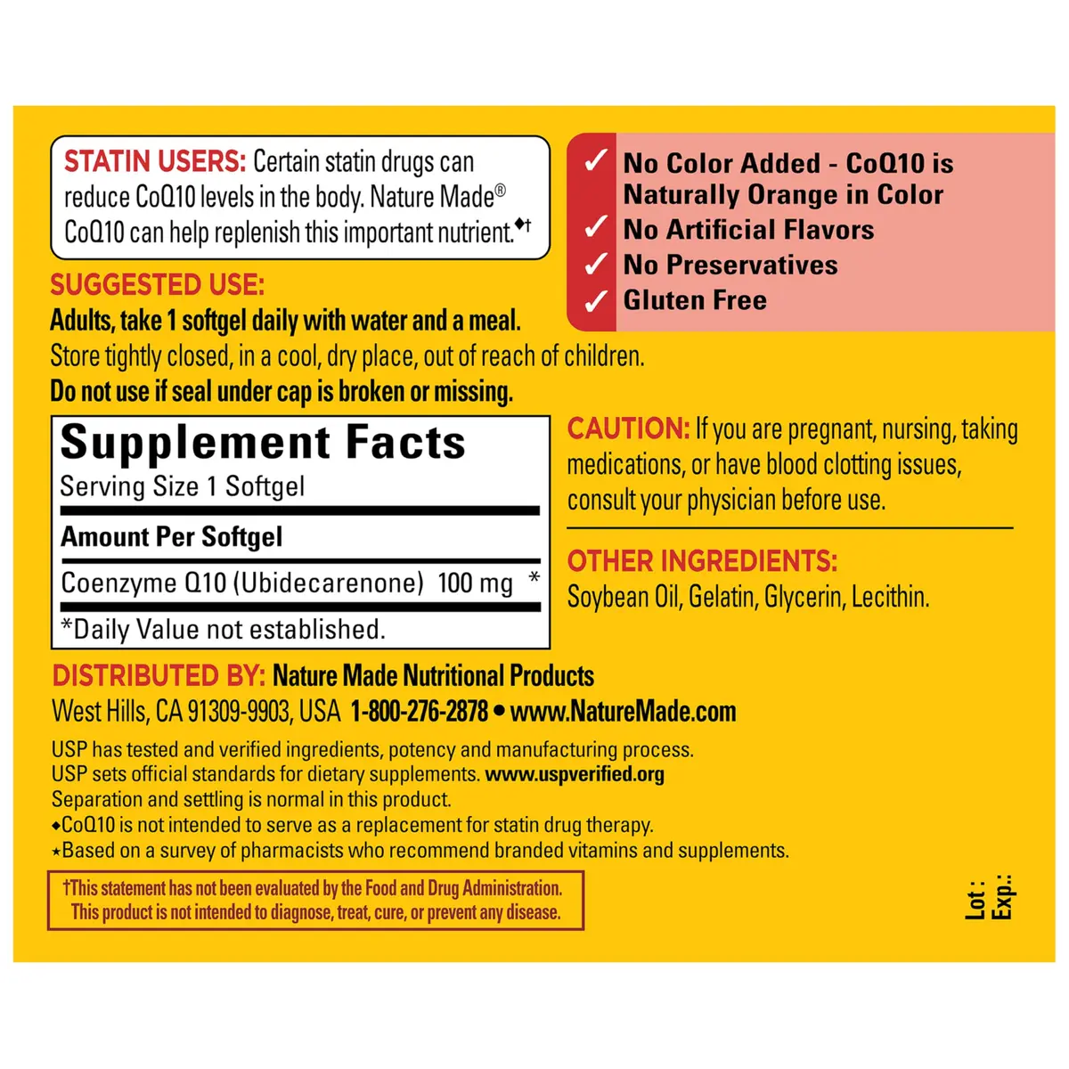 Nature Made CoQ10 100mg Softgels for Heart Health Support, 120 Softgels | USP Verified Antioxidant Supplement - view 7