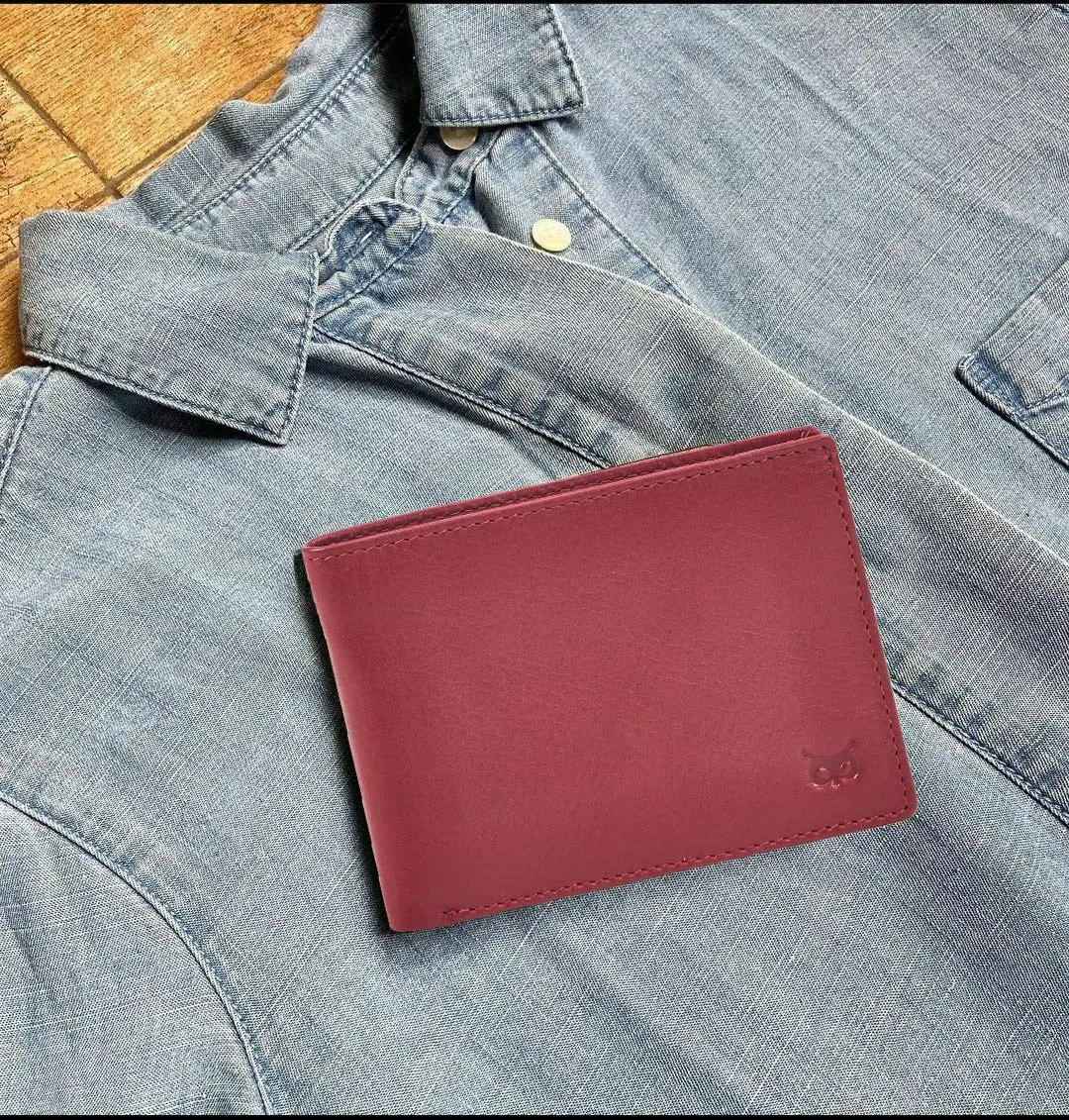 Wise Owl Accessories Red Wallet Real Leather RFID Blocking Slim Minimalist Front Pocket (Nappa, Red) | Compact & Stylish - view 5
