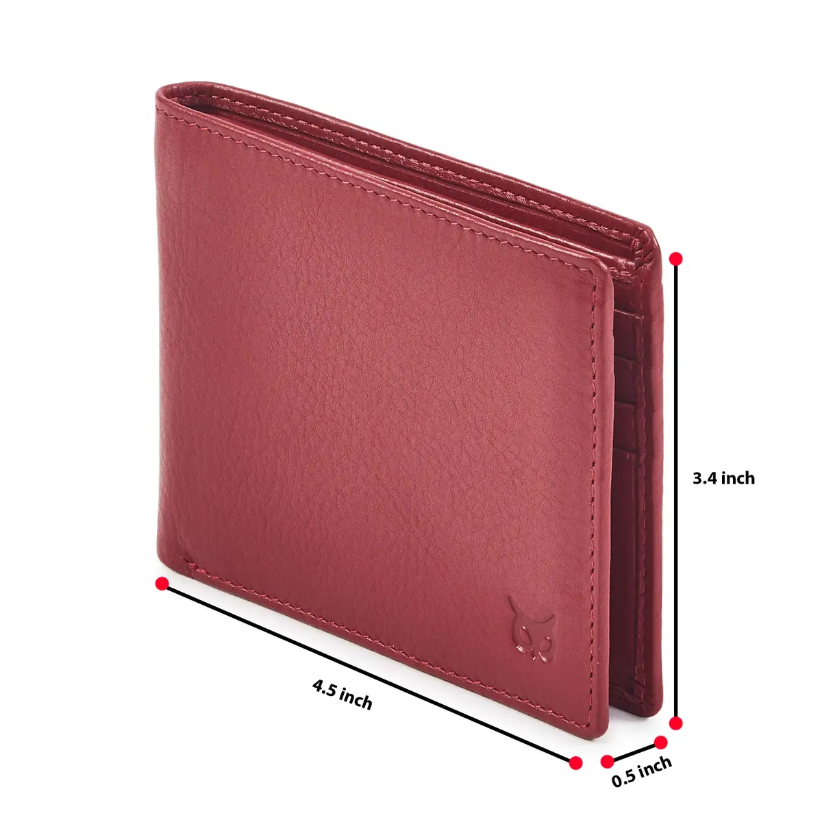 Wise Owl Accessories Red Wallet Real Leather RFID Blocking Slim Minimalist Front Pocket (Nappa, Red) | Compact & Stylish - view 2
