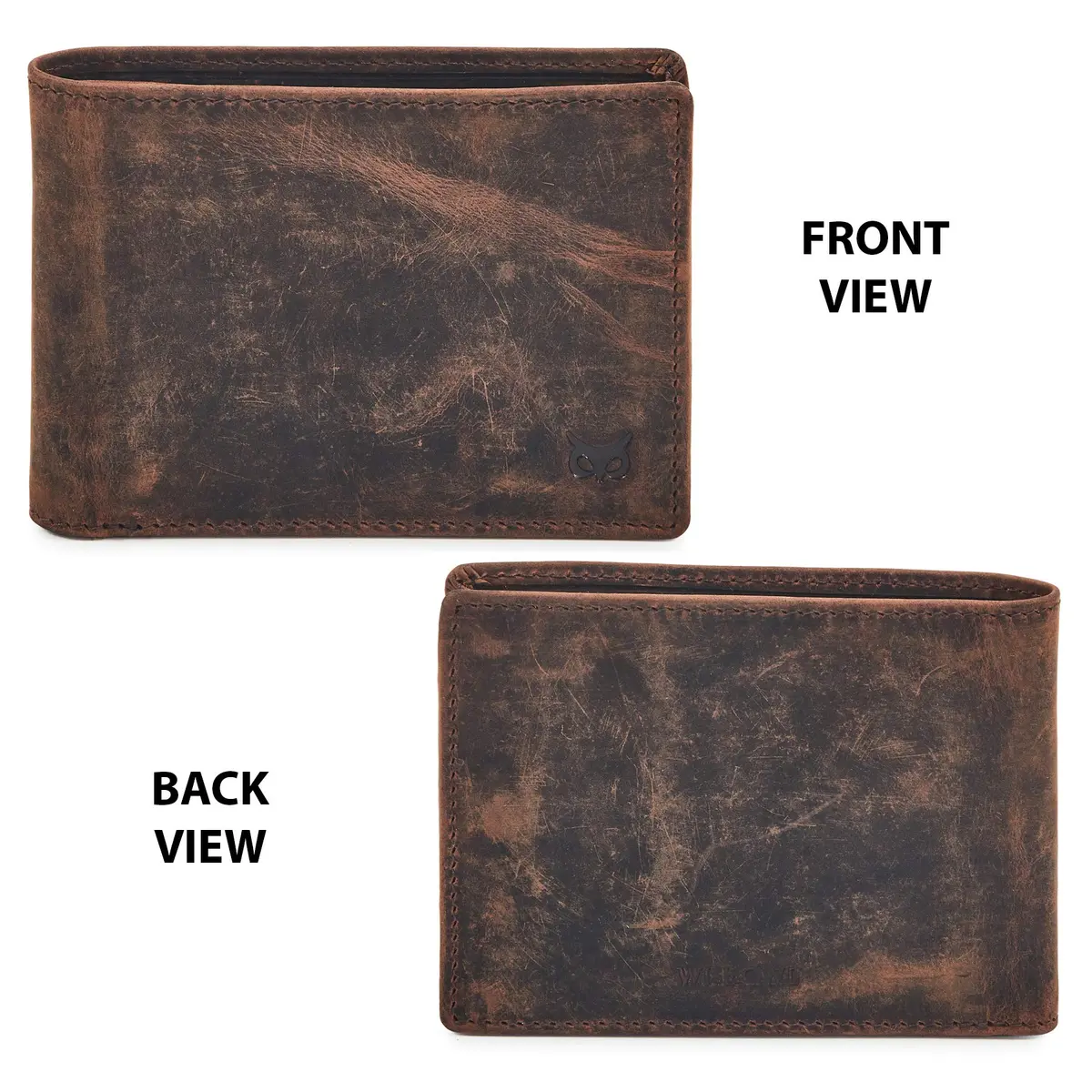 Wise Owl Accessories Real Leather Bifold Wallet RFID Blocking Slim Front Pocket | Minimalist & Stylish (4"x3.25"x0.75") - view 4