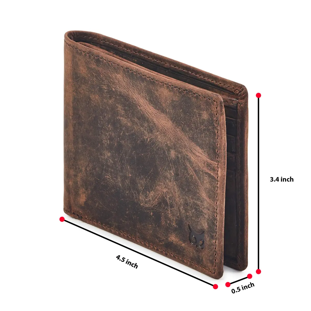 Wise Owl Accessories Real Leather Bifold Wallet RFID Blocking Slim Front Pocket | Minimalist & Stylish (4"x3.25"x0.75") - view 2
