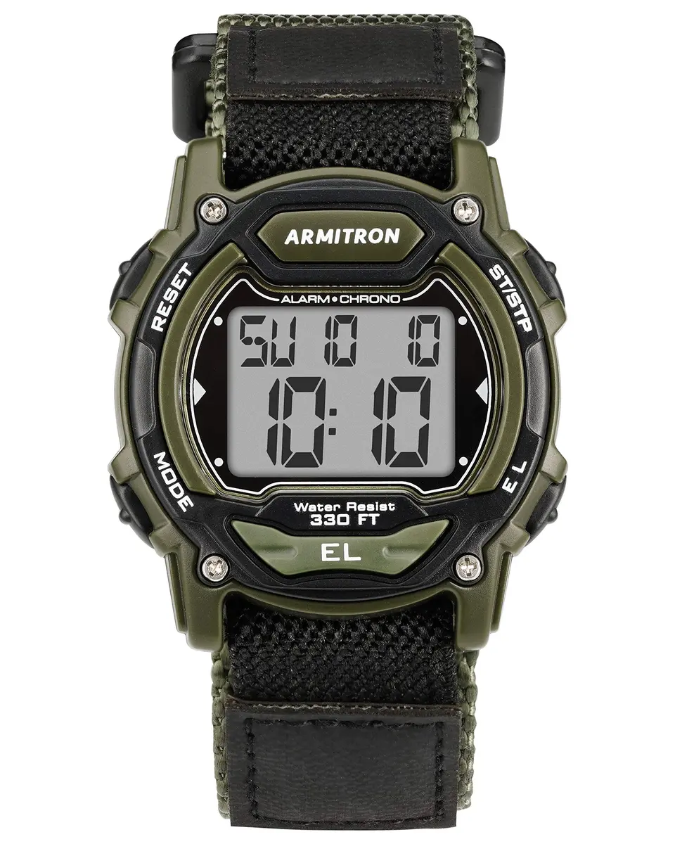 Armitron Sport Quartz Watch with Nylon Strap, Black, 24 | Military Fitness Style - main product image