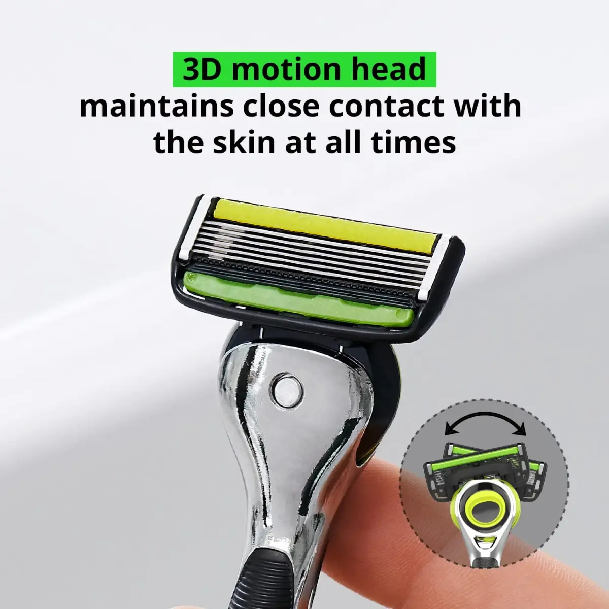 DORCO Pace 6 Pro 3D Motion Razor System with 9 Cartridges | 6-Blade System for Close Shave - view 2