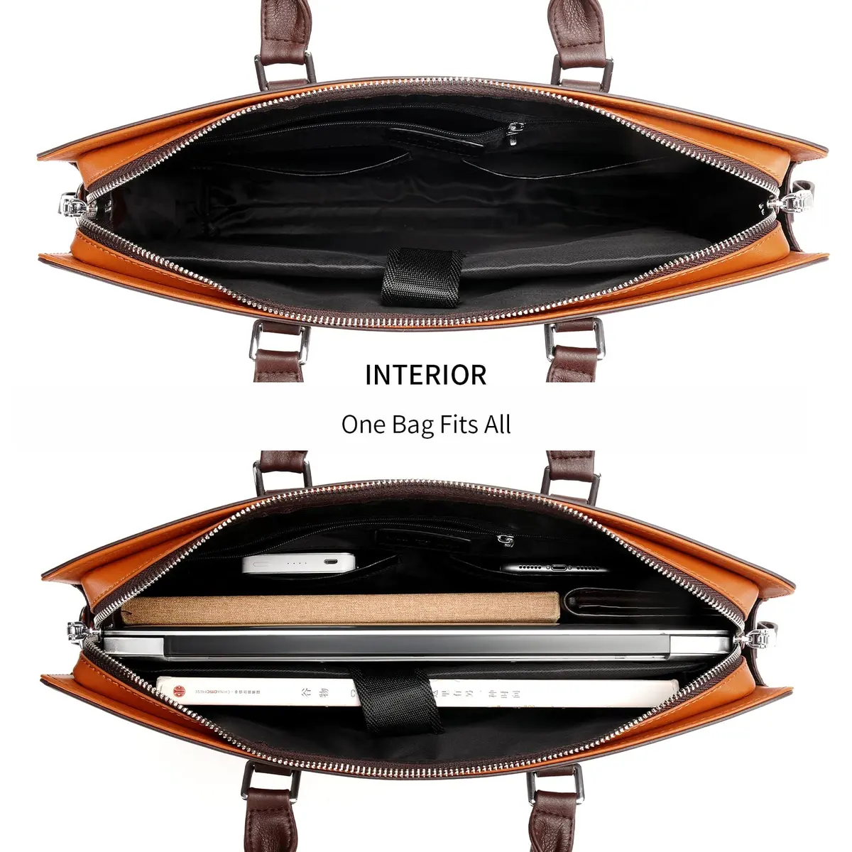 FSD.WG Leather Briefcase Shoulder Laptop Business Bag for Men | Classic, Stylish & Spacious (15.6 in) - view 6