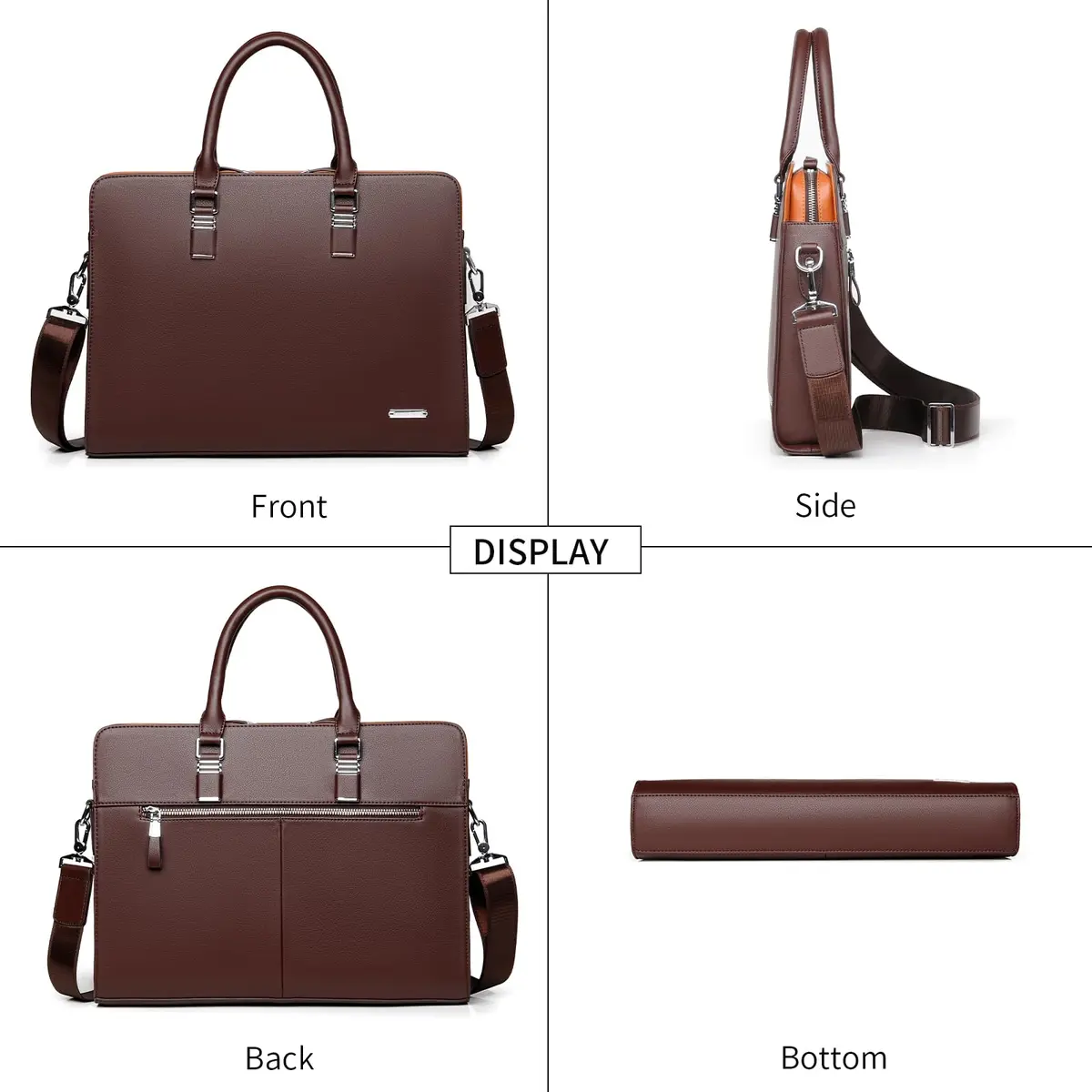 FSD.WG Leather Briefcase Shoulder Laptop Business Bag for Men | Classic, Stylish & Spacious (15.6 in) - view 3