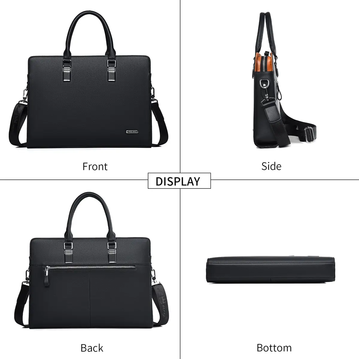 FSD.WG Business Bag Leather Briefcase Shoulder Laptop for Men | Classic, High-Quality Leather, 17L Capacity - view 3