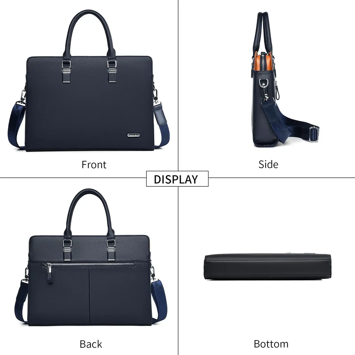 FSD.WG Business Bag Leather Briefcase Shoulder Laptop for Men | Classic, High-Quality Leather (15.6 in) - view 3