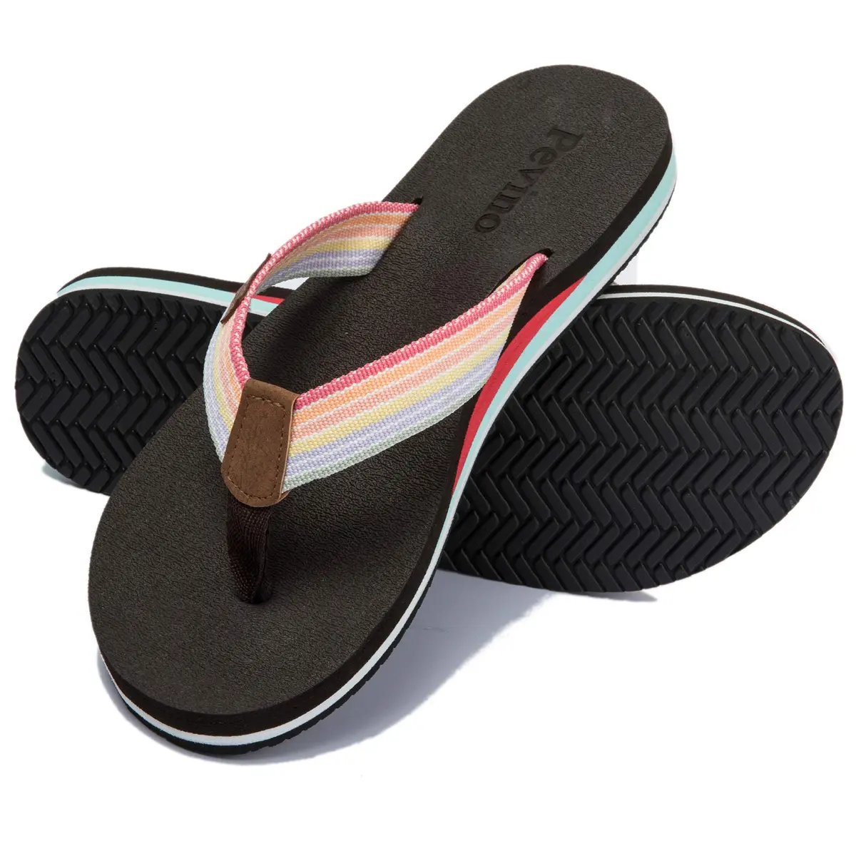 Pevino Women's Orthotic Flip Flops with Waterproof Platform & Anti-Slip Sole | Arch Support for Comfort (120 chars) - main product image