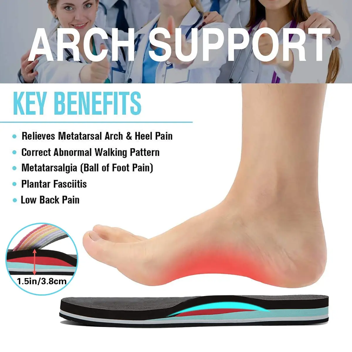 Pevino Women's Orthotic Flip Flops with Waterproof Platform & Anti-Slip Sole | Arch Support for Comfort (120 chars) - view 7