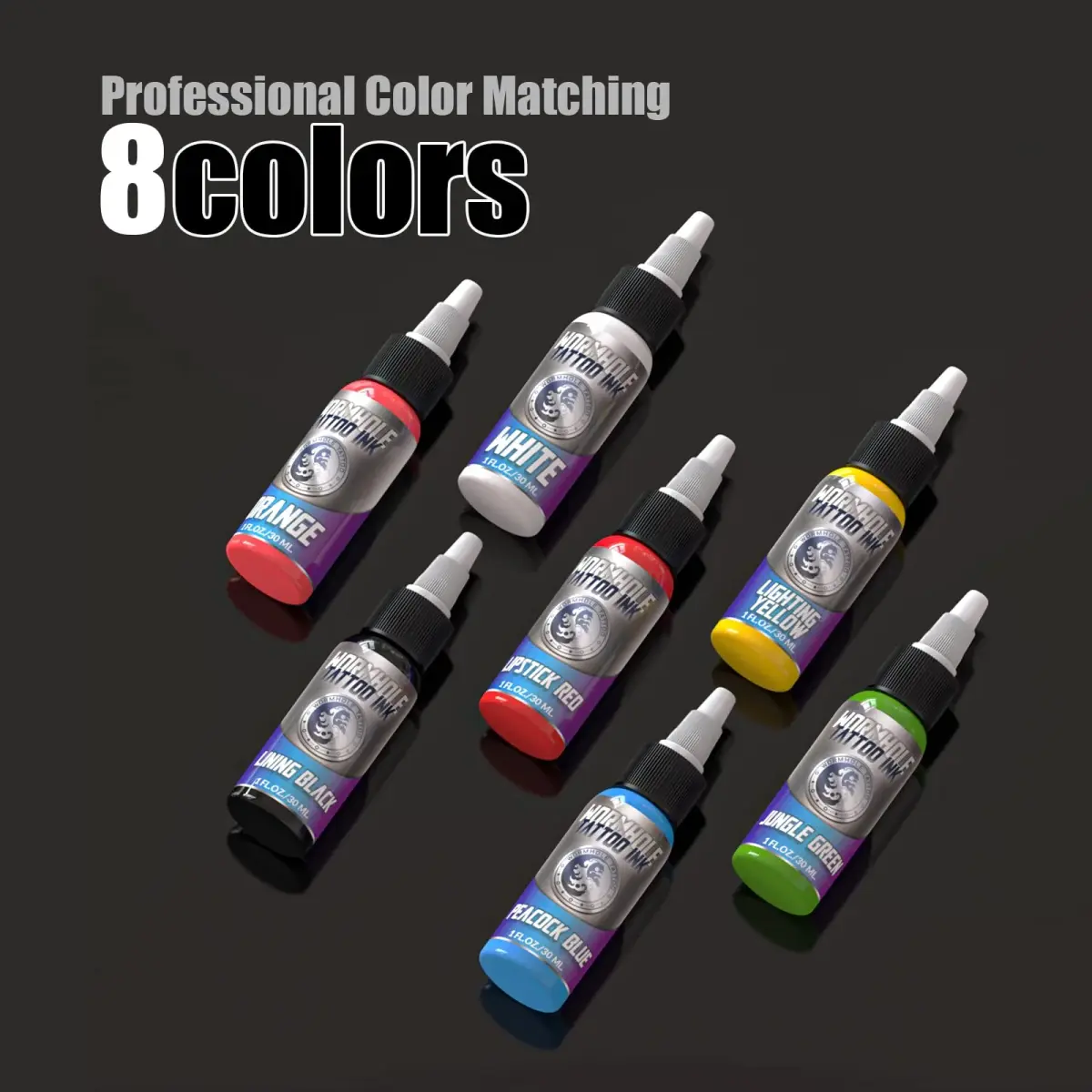 Wormhole Tattoo Gun Kit WTK070 for Beginners | Complete Set with 8x 30ml Ink & 20 Needles - view 9