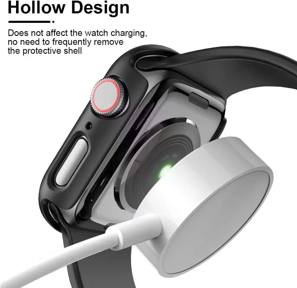 HANKN 2 Pack Hard Case for Apple Watch Series 6 5 4 /SE 2/SE 3 40mm | Tempered Glass Full Coverage - view 5