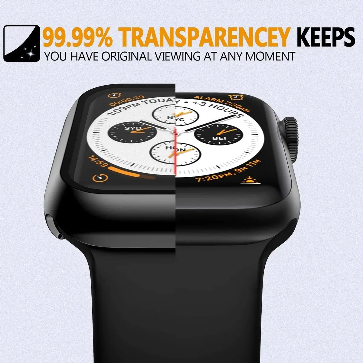 HANKN 2 Pack Hard Case for Apple Watch Series 6 5 4 /SE 2/SE 3 40mm | Tempered Glass Full Coverage - view 6