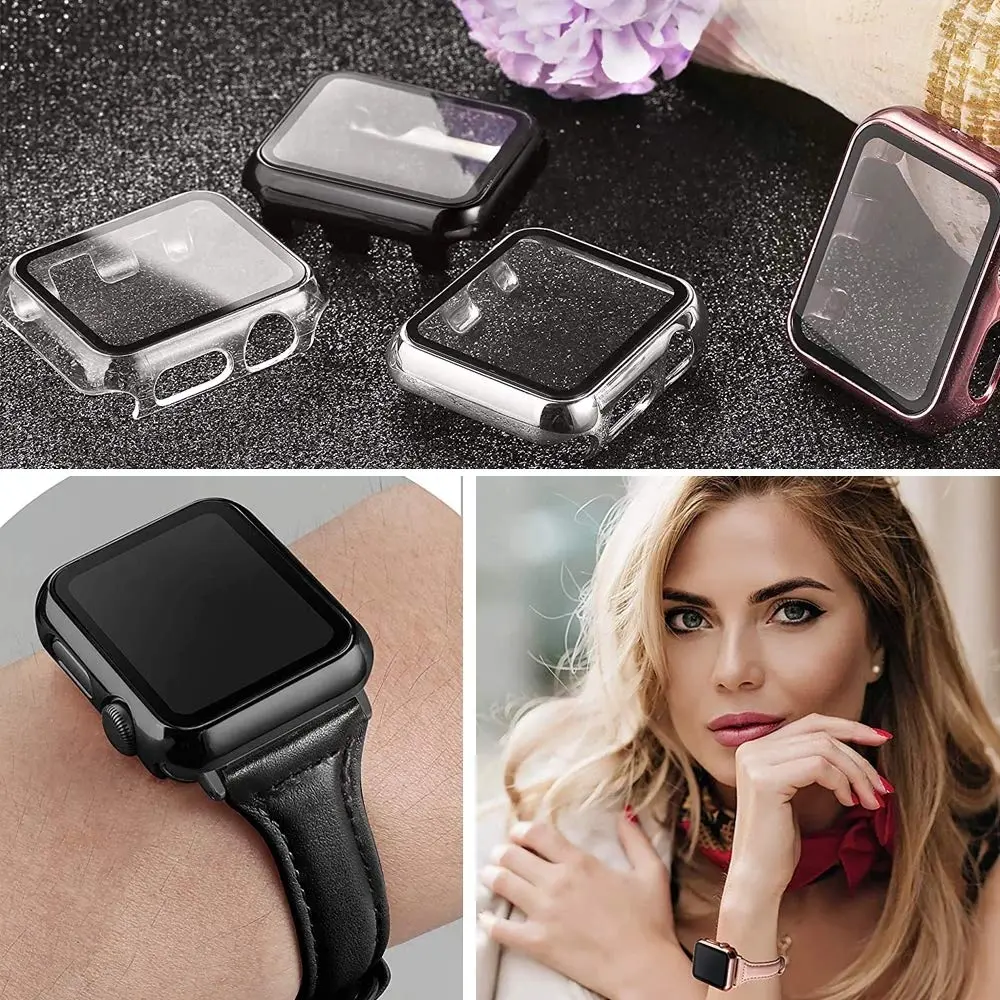 HANKN 2 Pack Hard Case for Apple Watch Series 6 5 4 /SE 2/SE 3 40mm | Tempered Glass Full Coverage - view 7