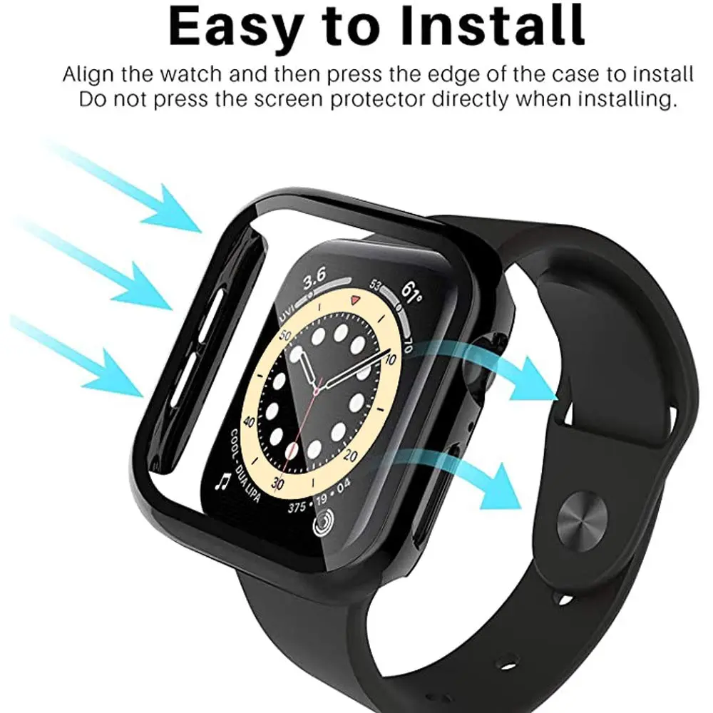 HANKN 2 Pack Hard Case for Apple Watch Series 6 5 4 /SE 2/SE 3 40mm | Tempered Glass Full Coverage - view 3