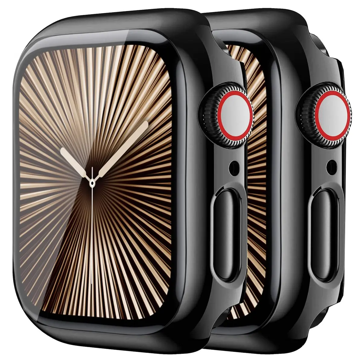 HANKN 2 Pack Hard Privacy Case for Apple Watch Series 6/5/SE 44mm | Tempered Glass Screen Protector - main product image
