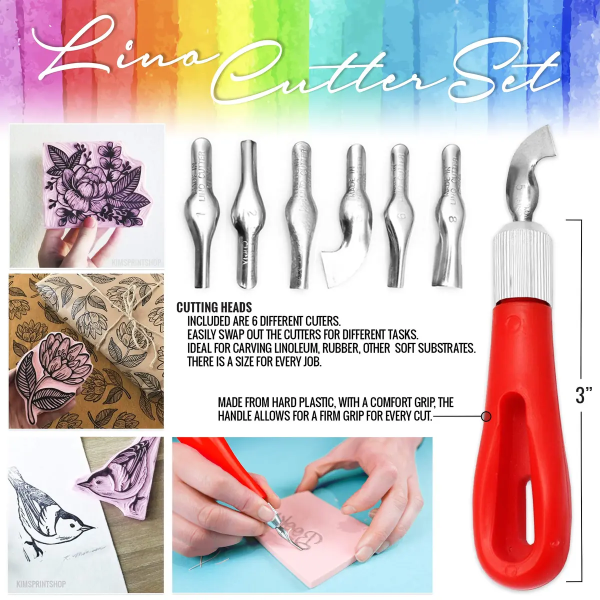 Pixiss Rubber Block Stamp Carving Kit 25-Pack | Printmaking & Stamp Making - view 2