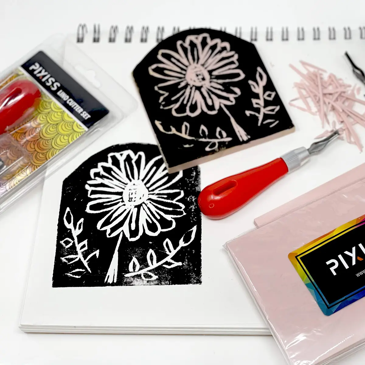Pixiss Rubber Block Stamp Carving Kit 25-Pack | Printmaking & Stamp Making - view 3