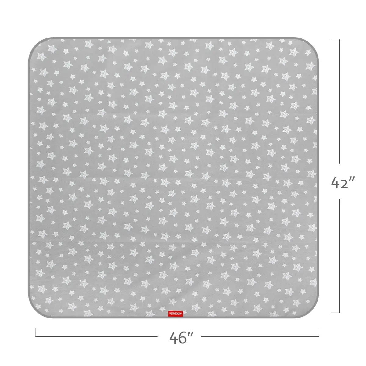 Moonsea Grey Star Splat Mat 107cm x 117cm (42"x46") | Waterproof, Non-Slip, Machine Washable for High Chairs & Playtime - view 5