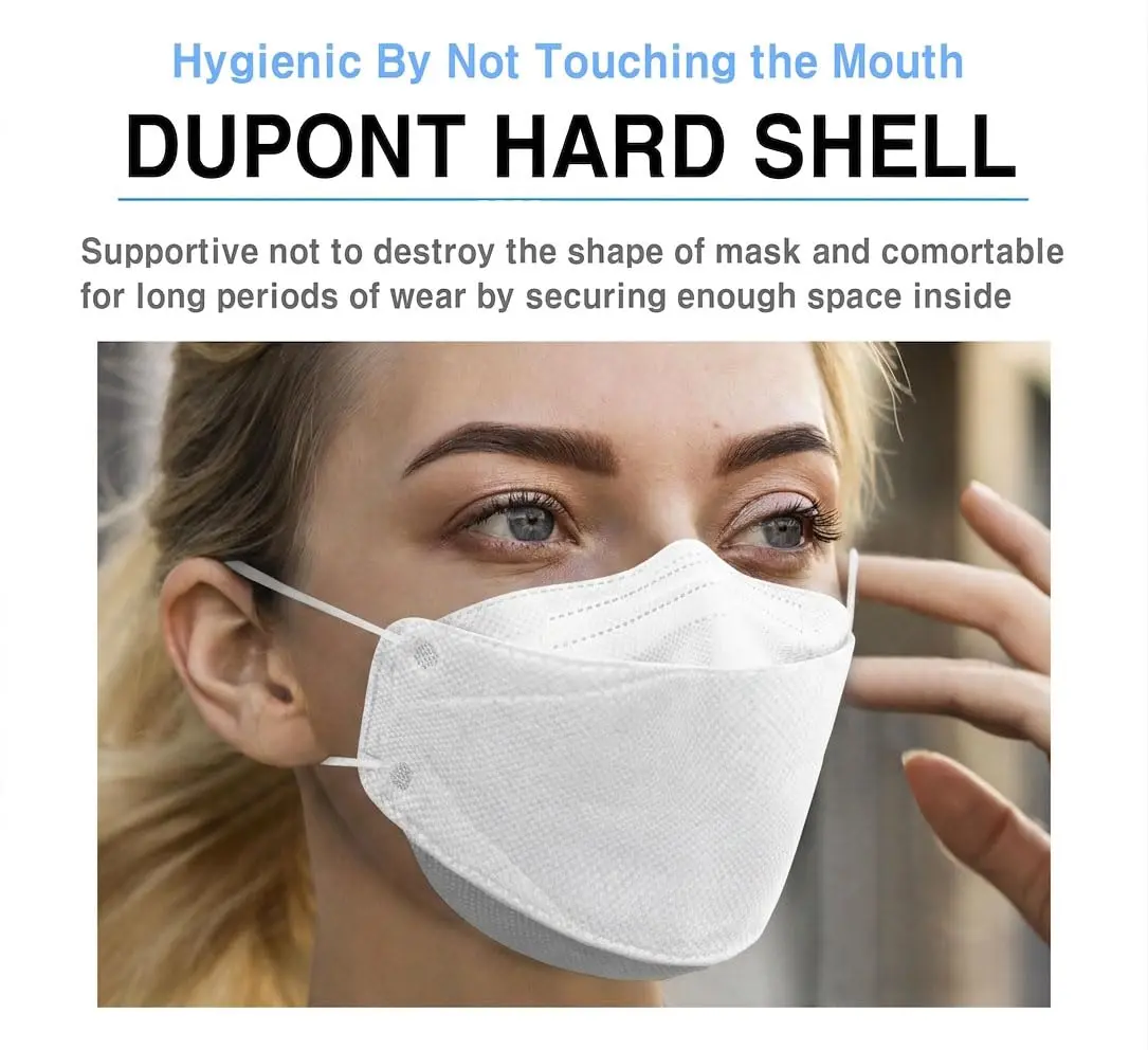 HAPPYDAY KF94 White Face Mask for Adults | 4-Ply Filter, Anti-Fog, Made in Korea - view 2