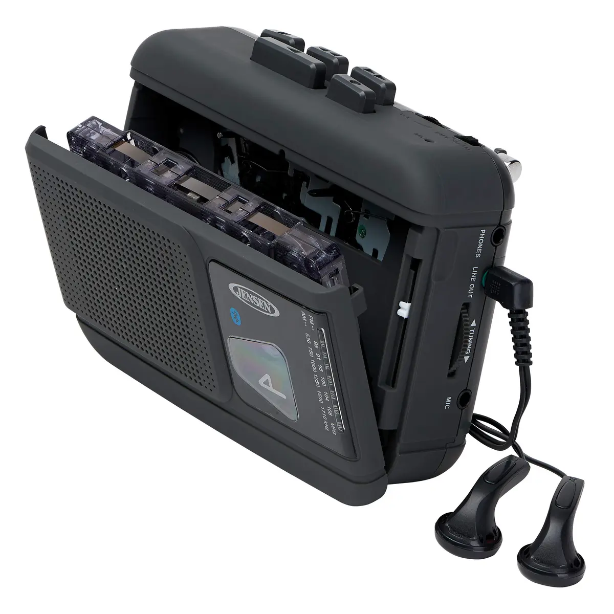 Jensen MCR-60 Portable Cassette Player/Recorder with Bluetooth & Radio | Vintage Audio in India - view 2