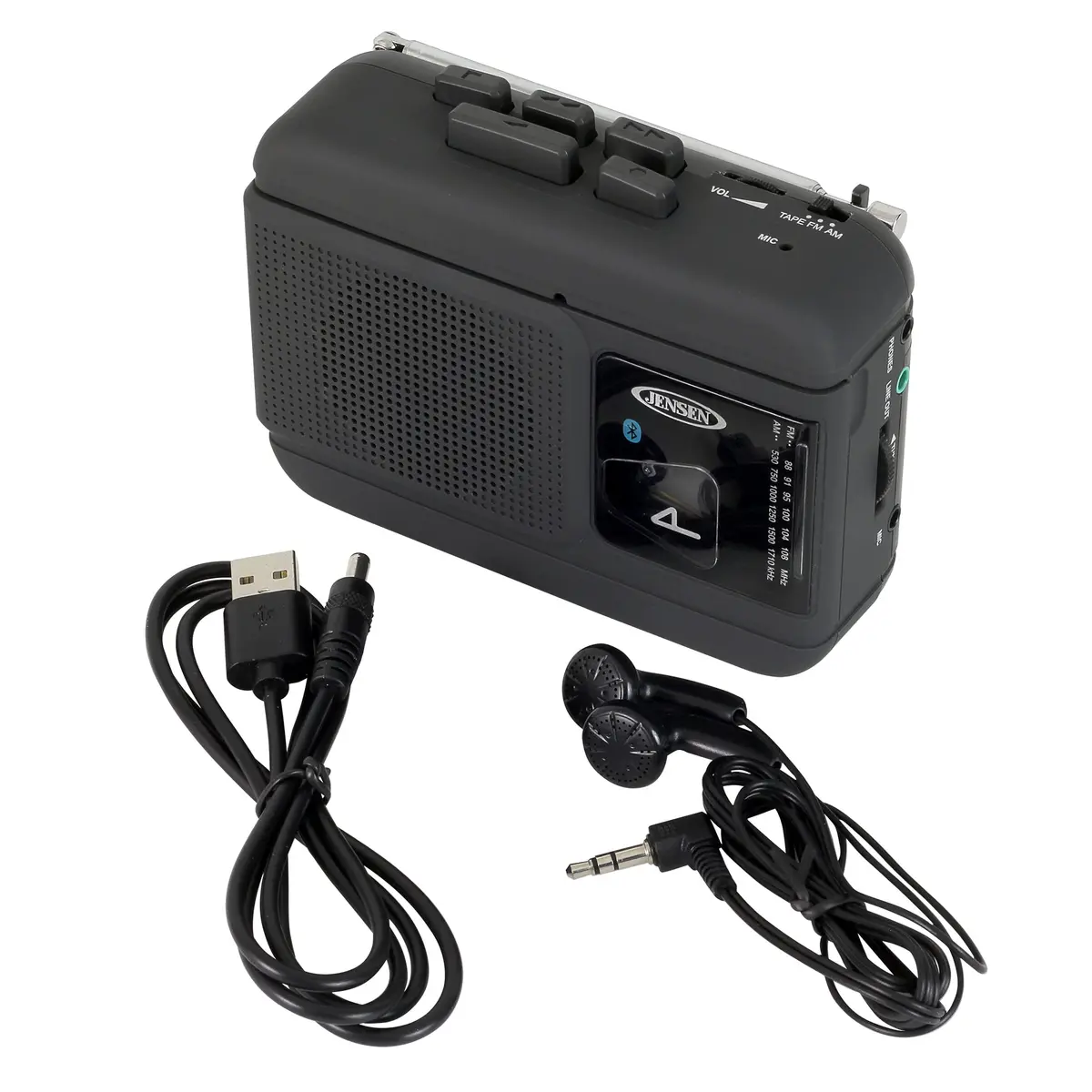 Jensen MCR-60 Portable Cassette Player/Recorder with Bluetooth & Radio | Vintage Audio in India - view 4