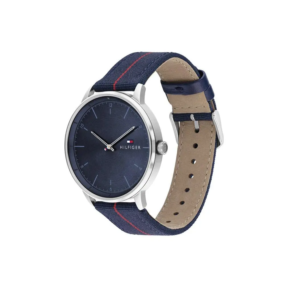 Tommy Hilfiger Men's Quartz Stainless Steel and Nylon Strap Watch, Navy | Classic American Style (70-120 chars) - view 2